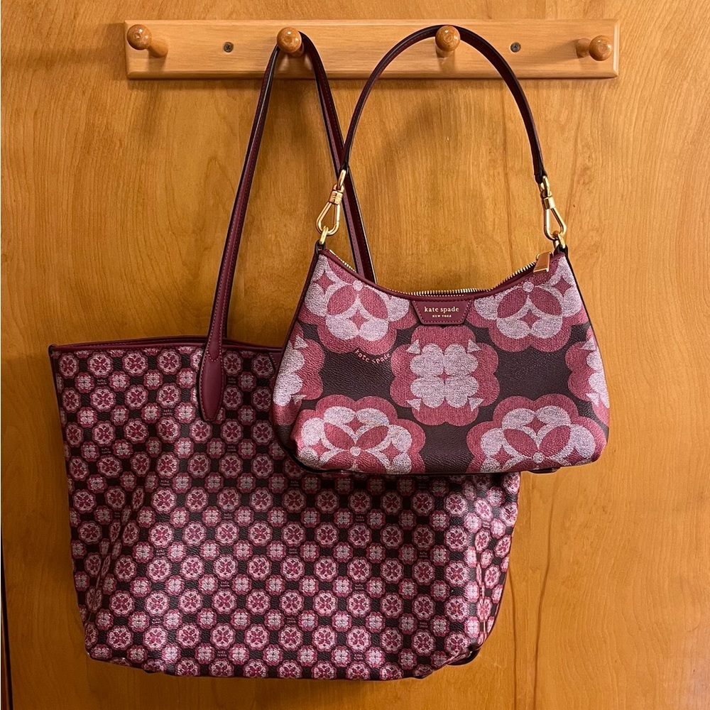 Kate Spade bundle! 2 for 1 canvas coated monogram Kate Spade bags!